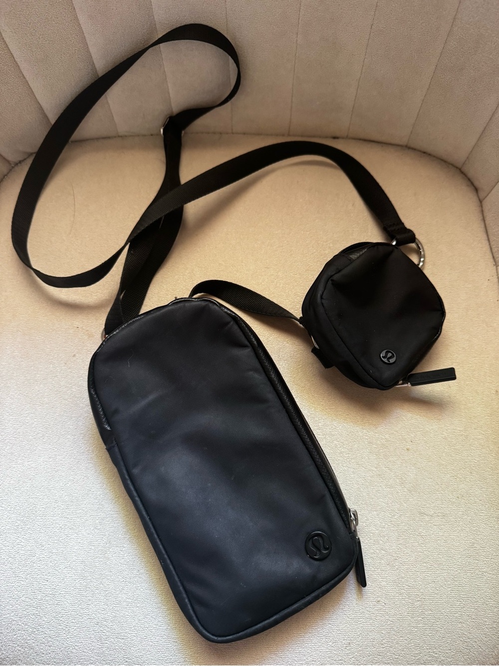 lululemon athletica Black Crossbody Pouch with Detachable Mini Pouch